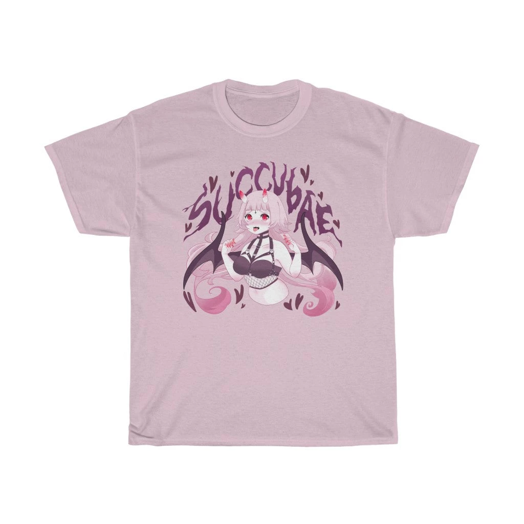 Printify Succubae T-Shirt (Pink) 1 Printify Succubae T-Shirt (Pink)