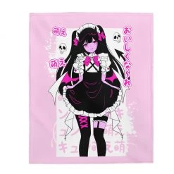 Printify Nanako Velveteen Plush Blanket (Pink)