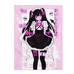 Printify Nanako Velveteen Plush Blanket (Pink)
