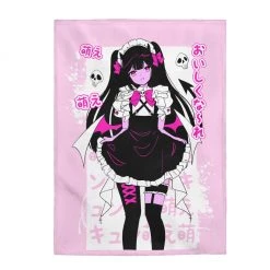 Printify Nanako Velveteen Plush Blanket (Pink)