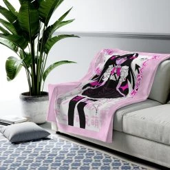Printify Nanako Velveteen Plush Blanket (Pink)