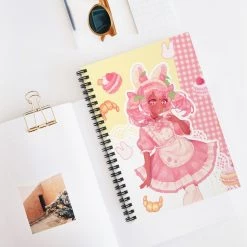 Printify Pia Sweets Cafe Lined Spiral Notebook