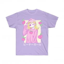 Printify Peachiie Girl T-Shirt (Lilac) By Fawnbomb