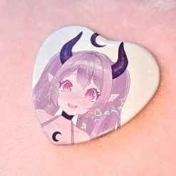 Peachiie Shop Eclipse Holographic Heart Badge