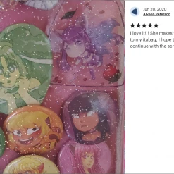 Peachiieshop Tokyo Mew Mew Zakuro Renee 2.25 Inch Glitter Keychain Accessories