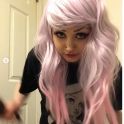 Cosplayc PINK MOON Wig Harajuku Kawaii Cute Fluffy Wavy Curly Long Pastel Emo Pinky Wigs