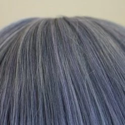 Cosplayc ANTIQUE MOON Silver Ombre Medium Length Ash Grey Wig With Bangs NEW