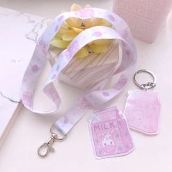 Peachiie Shop NEW Strawberry Cow Holographic Charm
