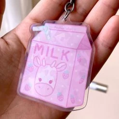 Peachiie Shop NEW Strawberry Cow Holographic Charm