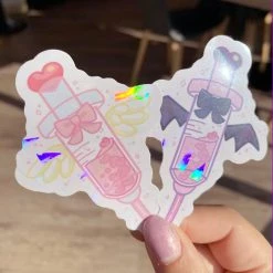 Peachiie Shop Holographic Syringe Stickers