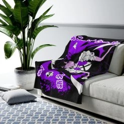 Printify Nanako Velveteen Plush Blanket (Black) Tops
