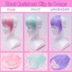 Peachiieshop Pastel Fairy Kei Clip In Bangs CLEARANCE