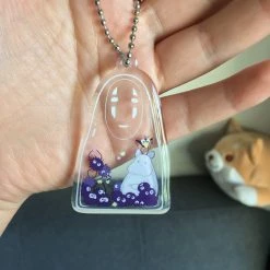 Peachiieshop 2.25” Ghibli Keychains - Calcifer Totoro No Face