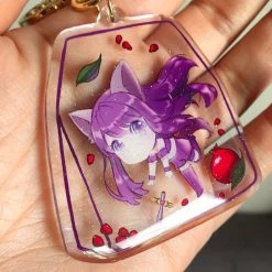 Peachiieshop Tokyo Mew Mew Zakuro Renee 2.25 Inch Glitter Keychain Accessories