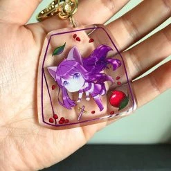 Peachiieshop Tokyo Mew Mew Zakuro Renee 2.25 Inch Glitter Keychain Accessories