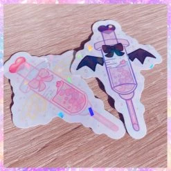 Peachiie Shop Holographic Syringe Stickers