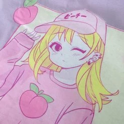 Printify Peachiie Girl T-Shirt (Lilac) By Fawnbomb