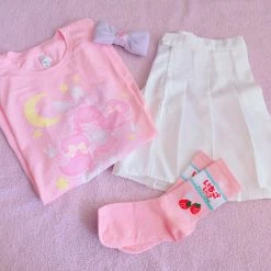 Printful Sweet Dreams T-Shirt (Pink) By Fawnbomb