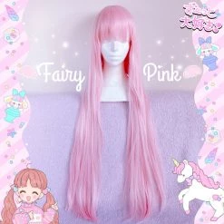 Aliexpress Fairy Pink Wig With Straight Bangs