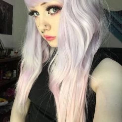 Cosplayc PINK MOON Wig Harajuku Kawaii Cute Fluffy Wavy Curly Long Pastel Emo Pinky Wigs