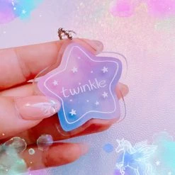 Peachiieshop Twinkle Star Keychain 2”inch