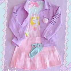 Printify Peachiie Girl T-Shirt (White) By Fawnbomb