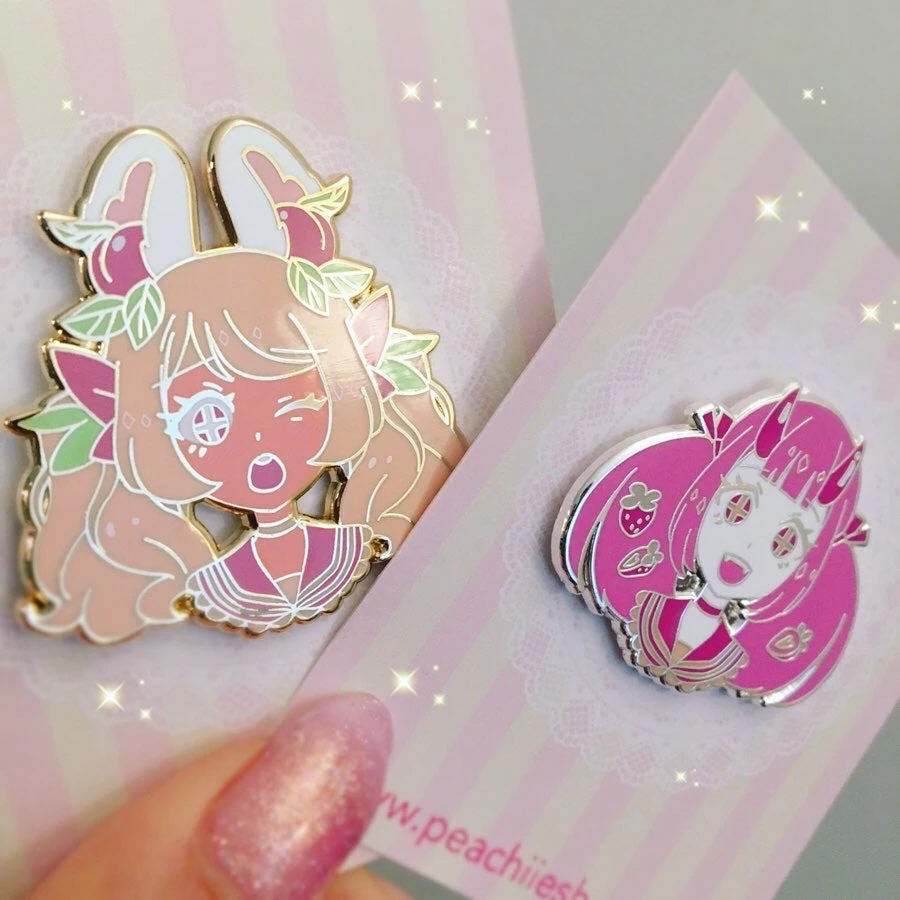 Peachiieshop NEW Fruity Cutie Hard Enamel Pins 8 Peachiieshop NEW Fruity Cutie Hard Enamel Pins