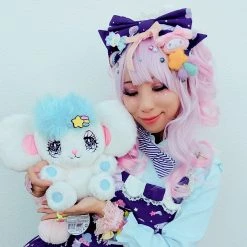 Cosplayc PINK MOON Wig Harajuku Kawaii Cute Fluffy Wavy Curly Long Pastel Emo Pinky Wigs
