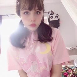 Printful Sweet Dreams T-Shirt (Pink) By Fawnbomb