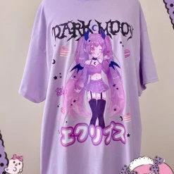 Printify Eclipse Dark Moon Tee (Lavender)