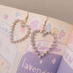 Aliexpress Pearl Heart Drop Earrings NEW