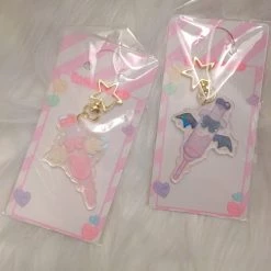 Peachiieshop Menhera Syringe Keychains - Angel & Demon Enamel Pins, Charms, Etc.