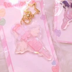 Peachiieshop Menhera Syringe Keychains - Angel & Demon Enamel Pins, Charms, Etc.