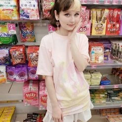 Peachiieshop Lemonade Crush Tee By Fawnbomb HARAJUKU Pink Fairy Kei Yume Kawaii Shirt Original Art