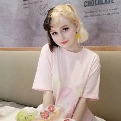 Peachiieshop Lemonade Crush Tee By Fawnbomb HARAJUKU Pink Fairy Kei Yume Kawaii Shirt Original Art