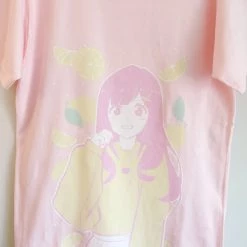 Peachiieshop Lemonade Crush Tee By Fawnbomb HARAJUKU Pink Fairy Kei Yume Kawaii Shirt Original Art