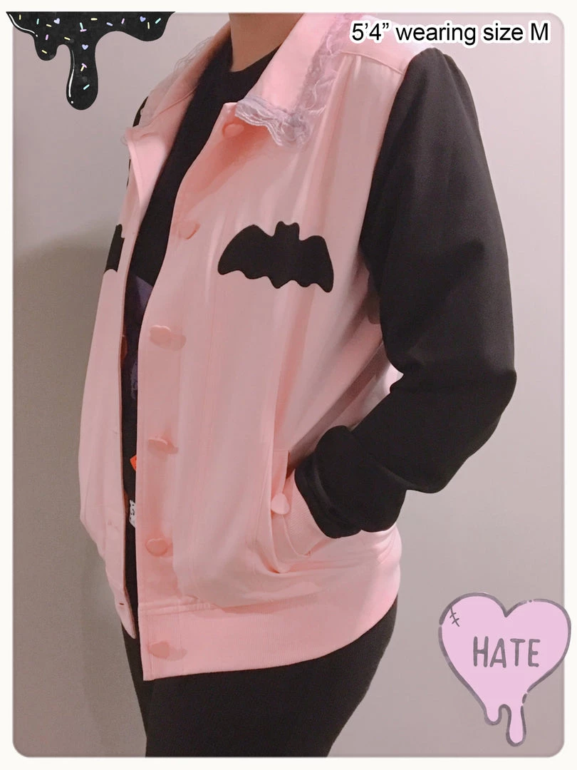 Peachiieshop Lovely Sinner Pastel Pink Bat Jacket By Fawnbomb NEW 9 Peachiieshop Lovely Sinner Pastel Pink Bat Jacket By Fawnbomb NEW