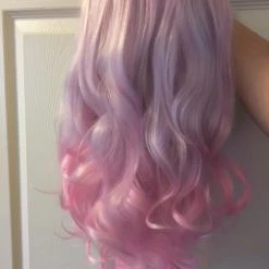 Cosplayc PINK MOON Wig Harajuku Kawaii Cute Fluffy Wavy Curly Long Pastel Emo Pinky Wigs