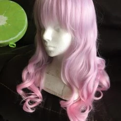 Cosplayc PINK MOON Wig Harajuku Kawaii Cute Fluffy Wavy Curly Long Pastel Emo Pinky Wigs