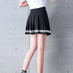 Aliexpress NEW High Waisted Pleated Varsity Skirt (4 Colours)
