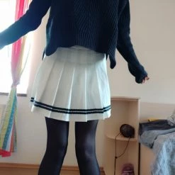 Aliexpress NEW High Waisted Pleated Varsity Skirt (4 Colours)