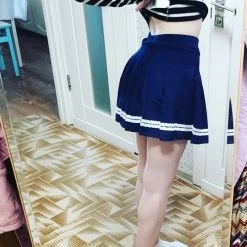 Aliexpress NEW High Waisted Pleated Varsity Skirt (4 Colours)
