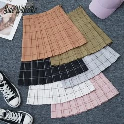 Peachiie Shop Bottoms Aesthetic Grid Pleated Skirts