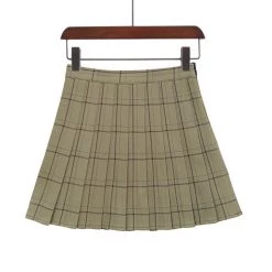 Peachiie Shop Bottoms Aesthetic Grid Pleated Skirts