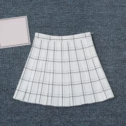 Peachiie Shop Bottoms Aesthetic Grid Pleated Skirts