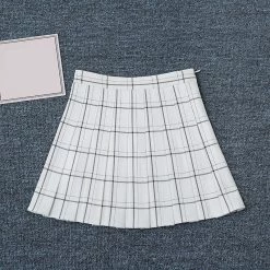 Peachiie Shop Bottoms Aesthetic Grid Pleated Skirts