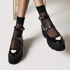 Aliexpress Cute Mary Jane Pink Heart Platform Shoes NEW