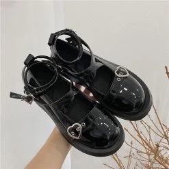 Peachiie Shop E-Girl Ballerina Heart Buckle Platform Shoes NEW