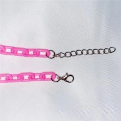 Peachiie Shop NEW Pink Cherry Acrylic Chain Necklace