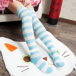 Aliexpress NEW Kawaii Striped Thigh High Socks